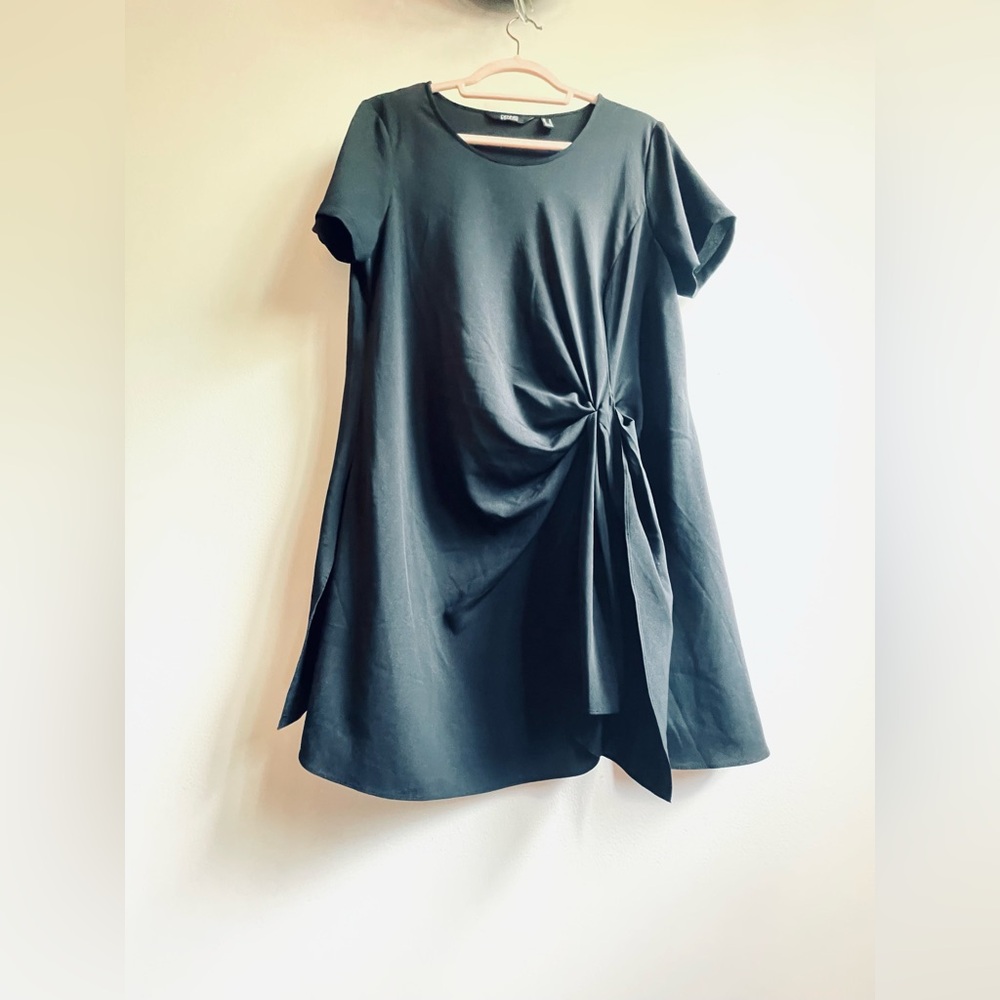 Dennis Basso Black Draped Top Size 14